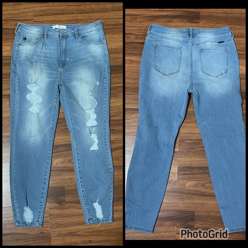 KanCan Light Blue High Rise Distressed Jeans